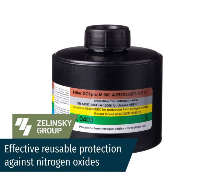 Effective reusable protection against nitrogen oxides