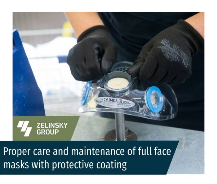 Proper care and maintenance of full face masks with protective coating